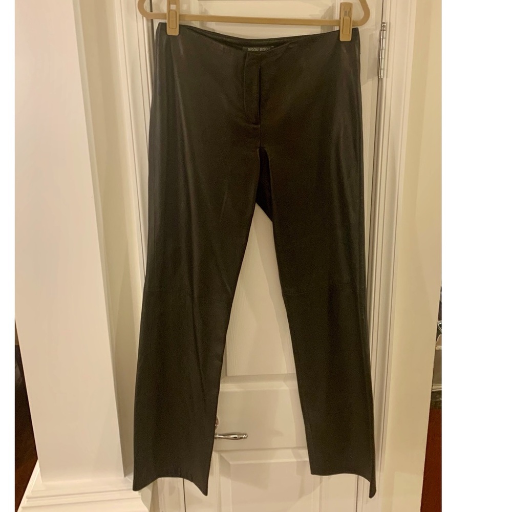 Vintage Bisou Bisou Black Leather Pants, Sz Large!